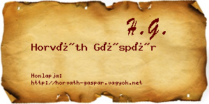 Horváth Gáspár névjegykártya