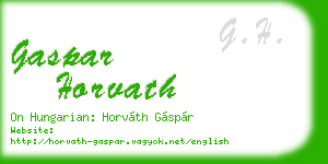 gaspar horvath business card