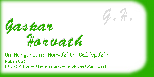 gaspar horvath business card